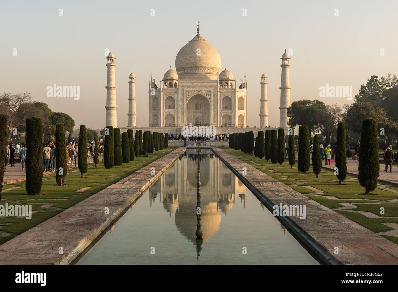 Taj Mahal at sunrise Stock Photo