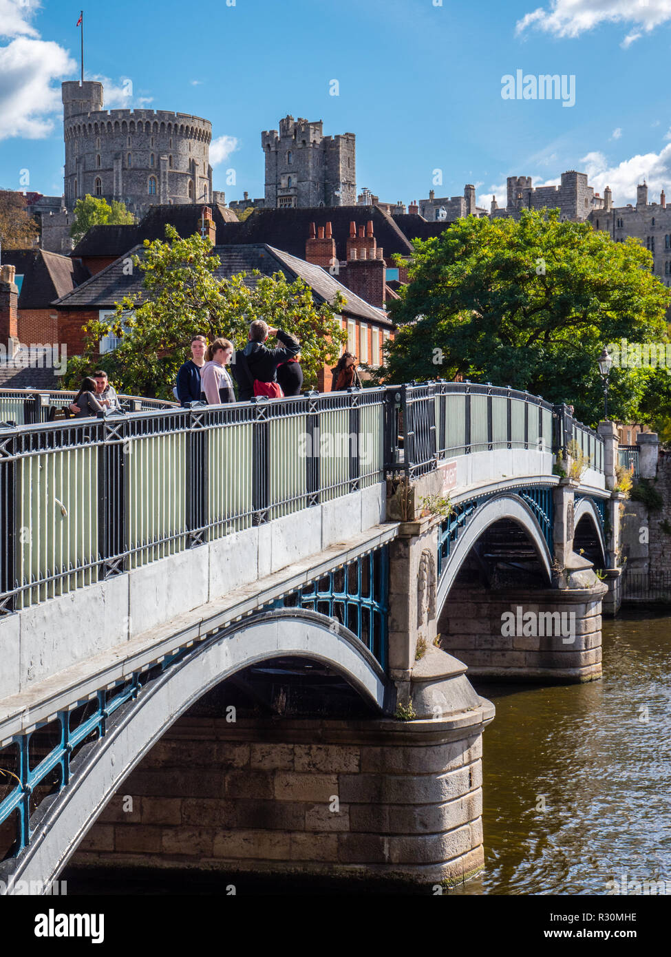 Eton Bridge, crossing River Thames from Eton to Windsor, with Windsor