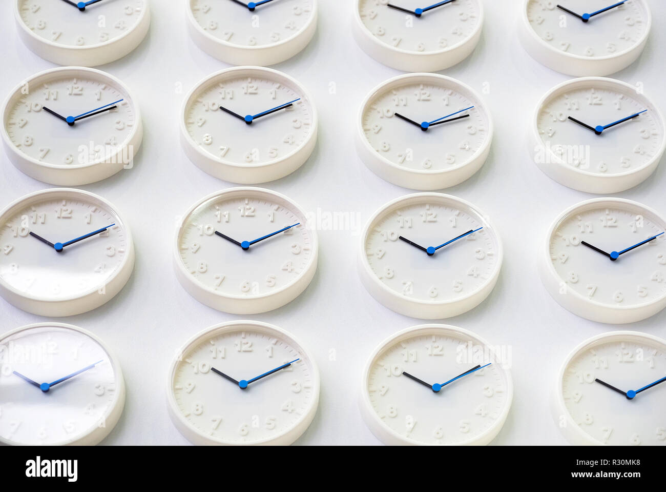 Clock on the wall, the symbol of Greenwich mean time. Design of