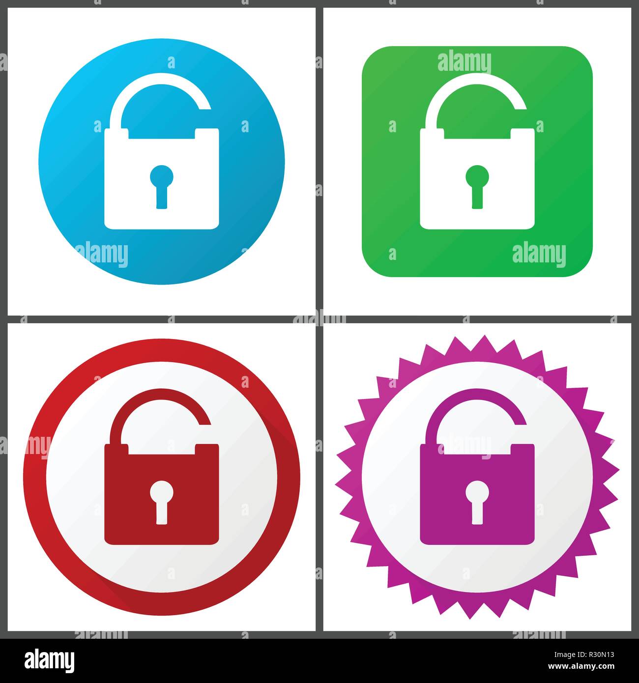 Padlock vector icons set in eps 10 Stock Vector