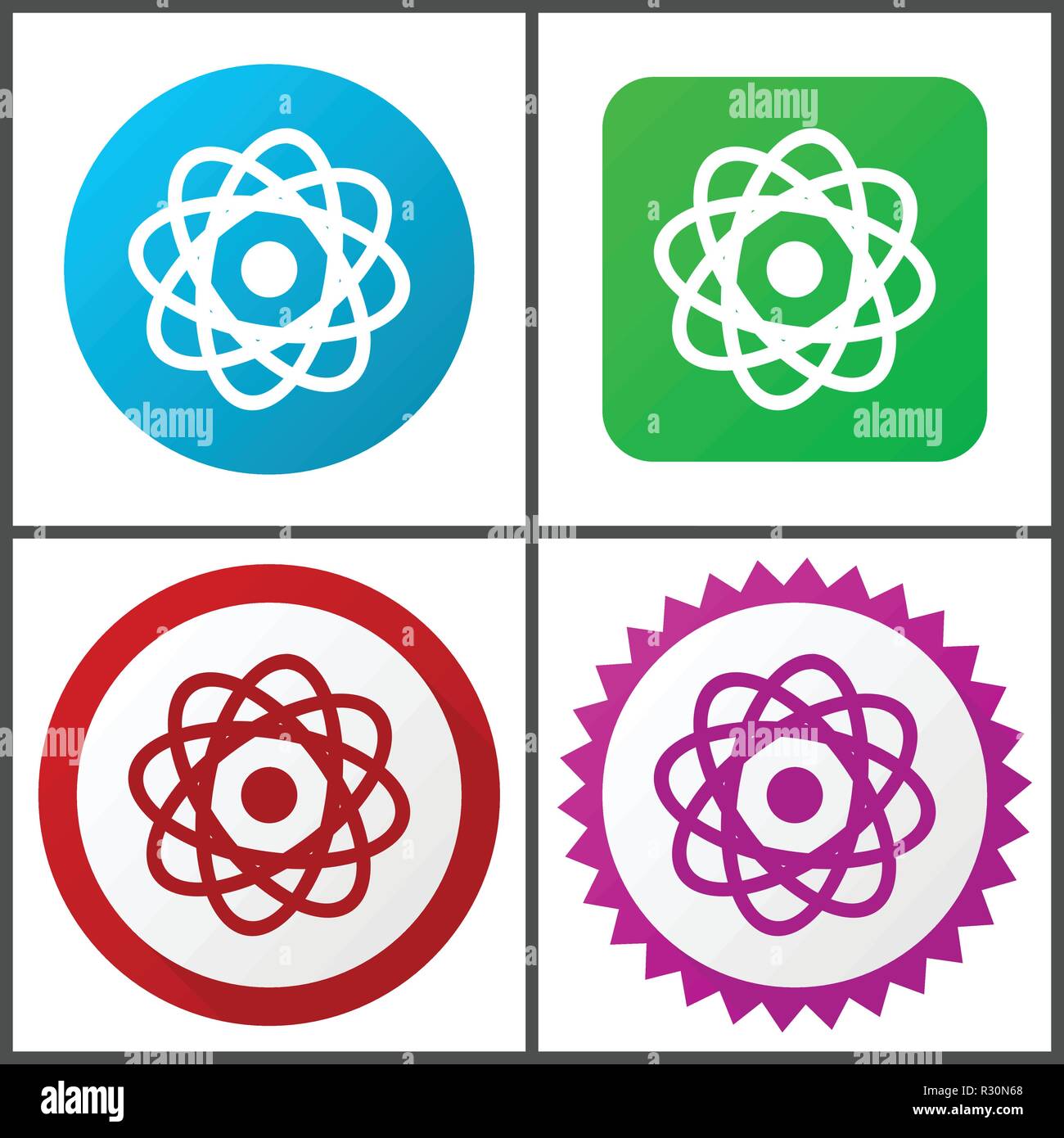Atom vector icons set in eps 10 Stock Vector