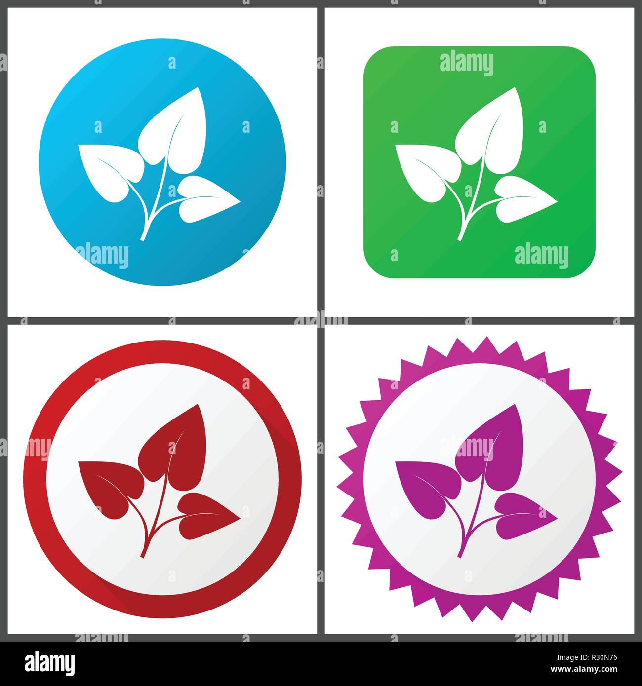 Leaf vector icons set in eps 10 Stock Vector