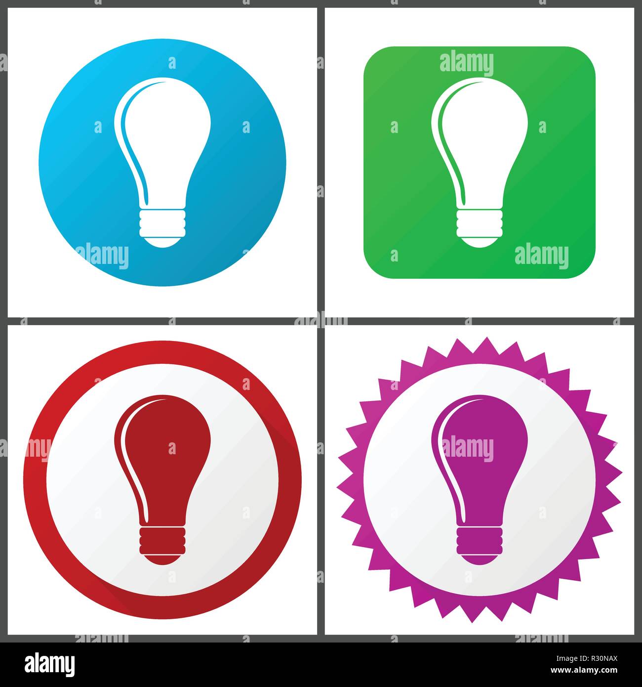 Bulb vector icons set in eps 10 Stock Vector