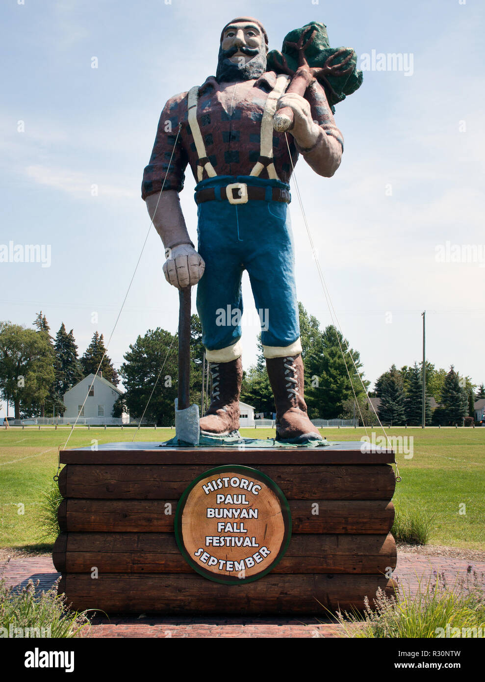 Paul Bunyan Statue in Oscoda, Michigan Stock Photo