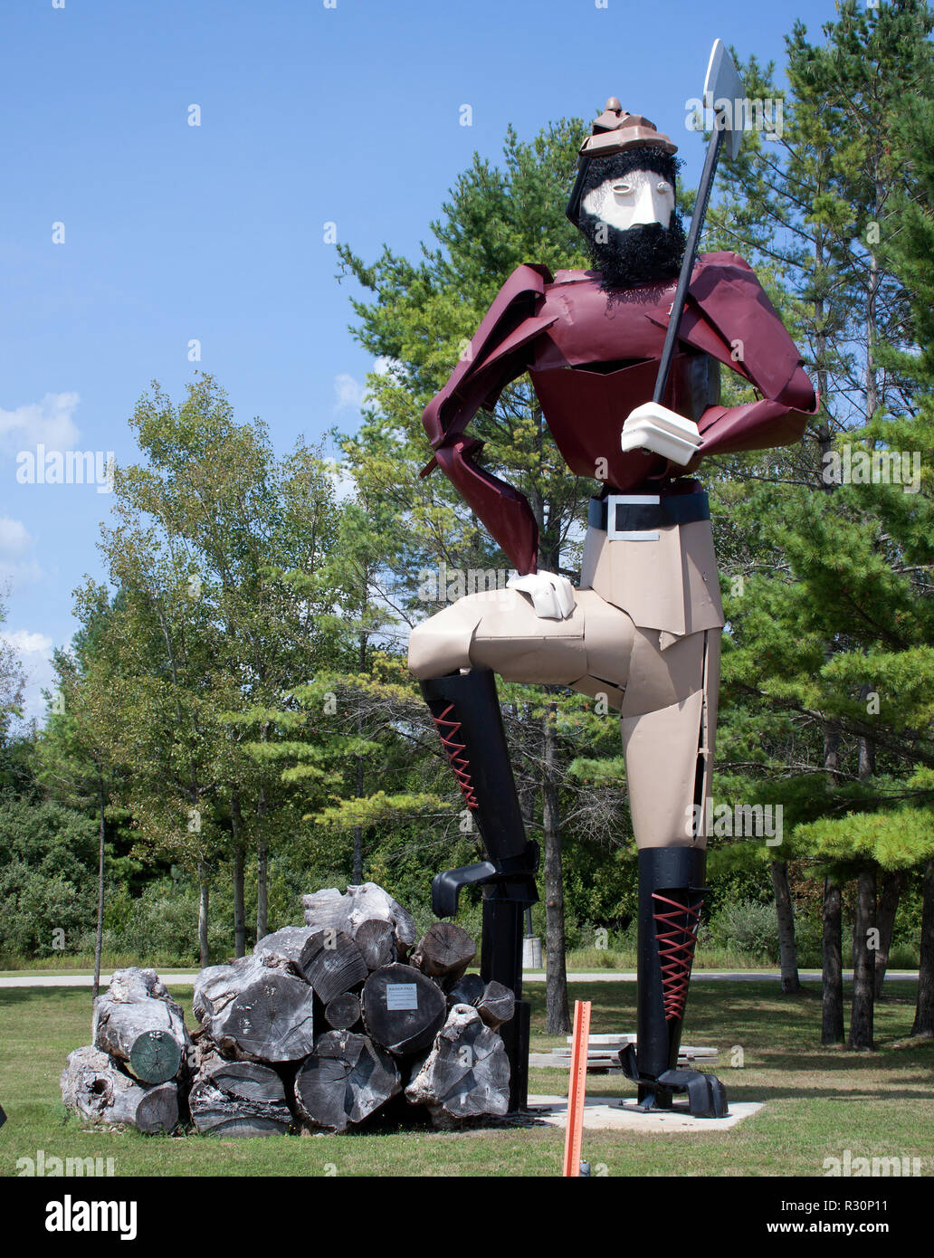 Kaiser Paul Bunyan Made of Car Parts in Alpena, Michigan Stock Photo