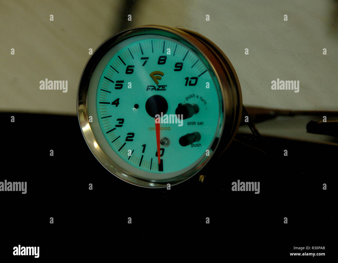 Rev counter in a car Stock Photo Alamy