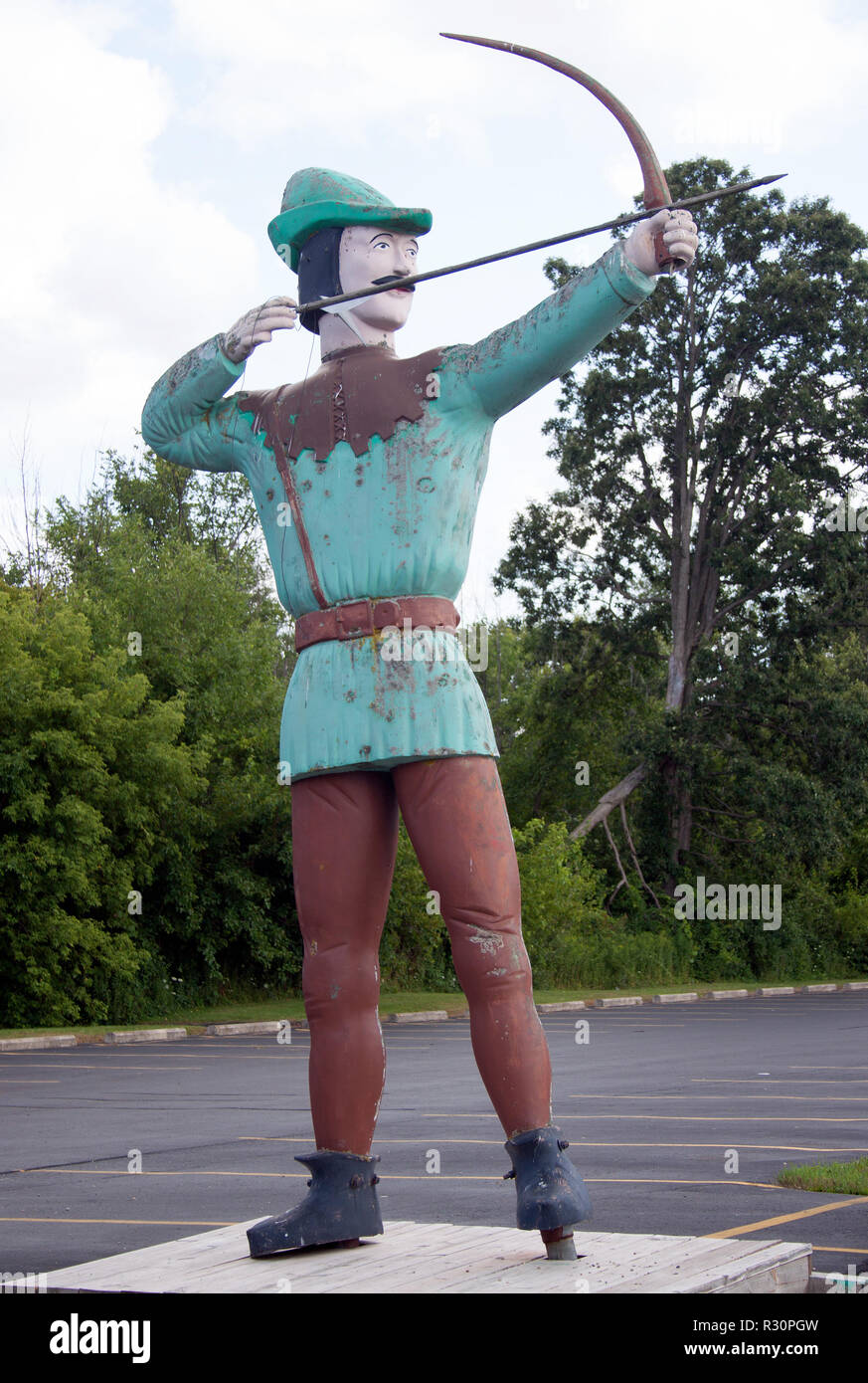 Robin Hood Statue in Davison, Michigan Stock Photo