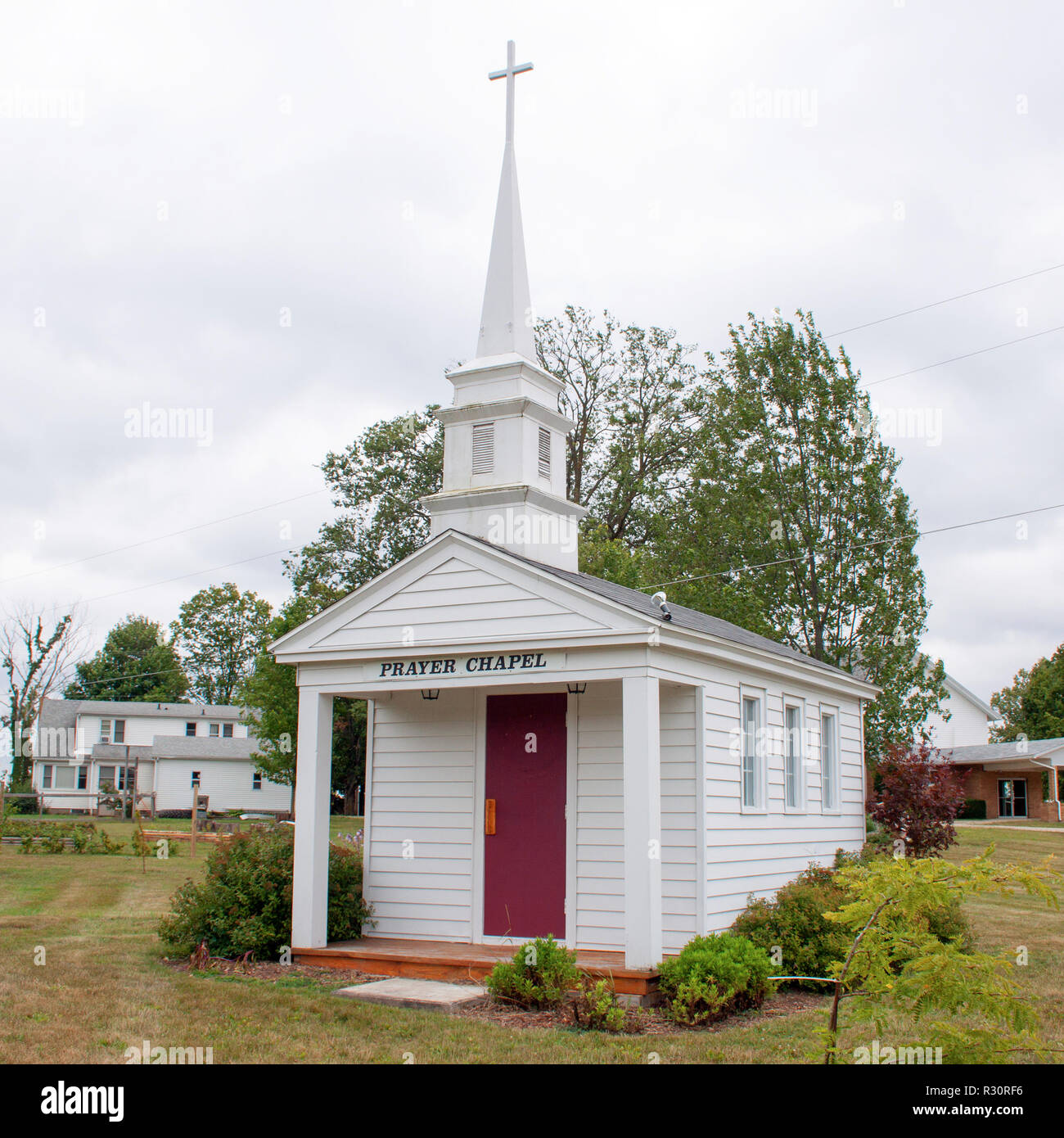 Tiny Church in Olivet, Michigan Stock Photo