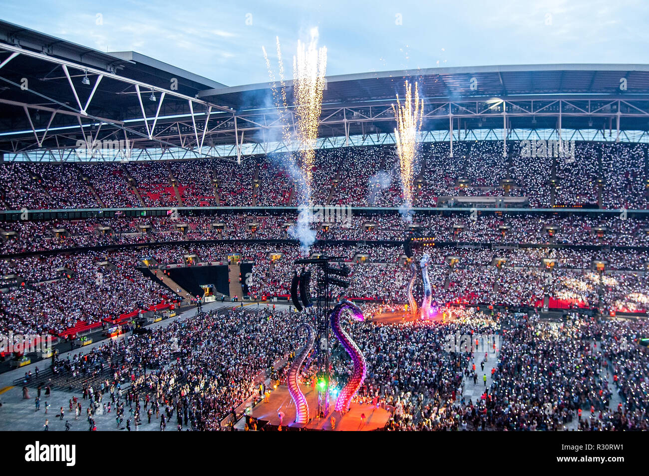 LONDON - JUN 23: Taylor Swift performs in concert at Wembley Stadium on June 23, 2018 in London, United Kingdom. Stock Photo