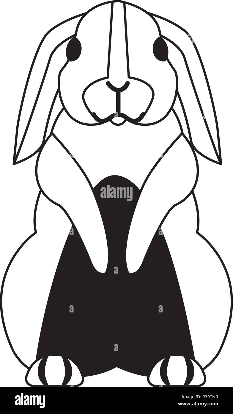 cute rabbit on white background vector illustration Stock Vector Image ...