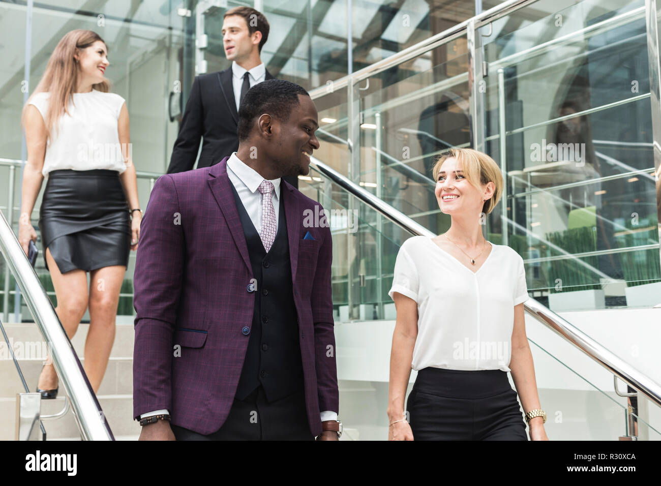 Woman Running Up Stairs Suit High Resolution Stock Photography and ...