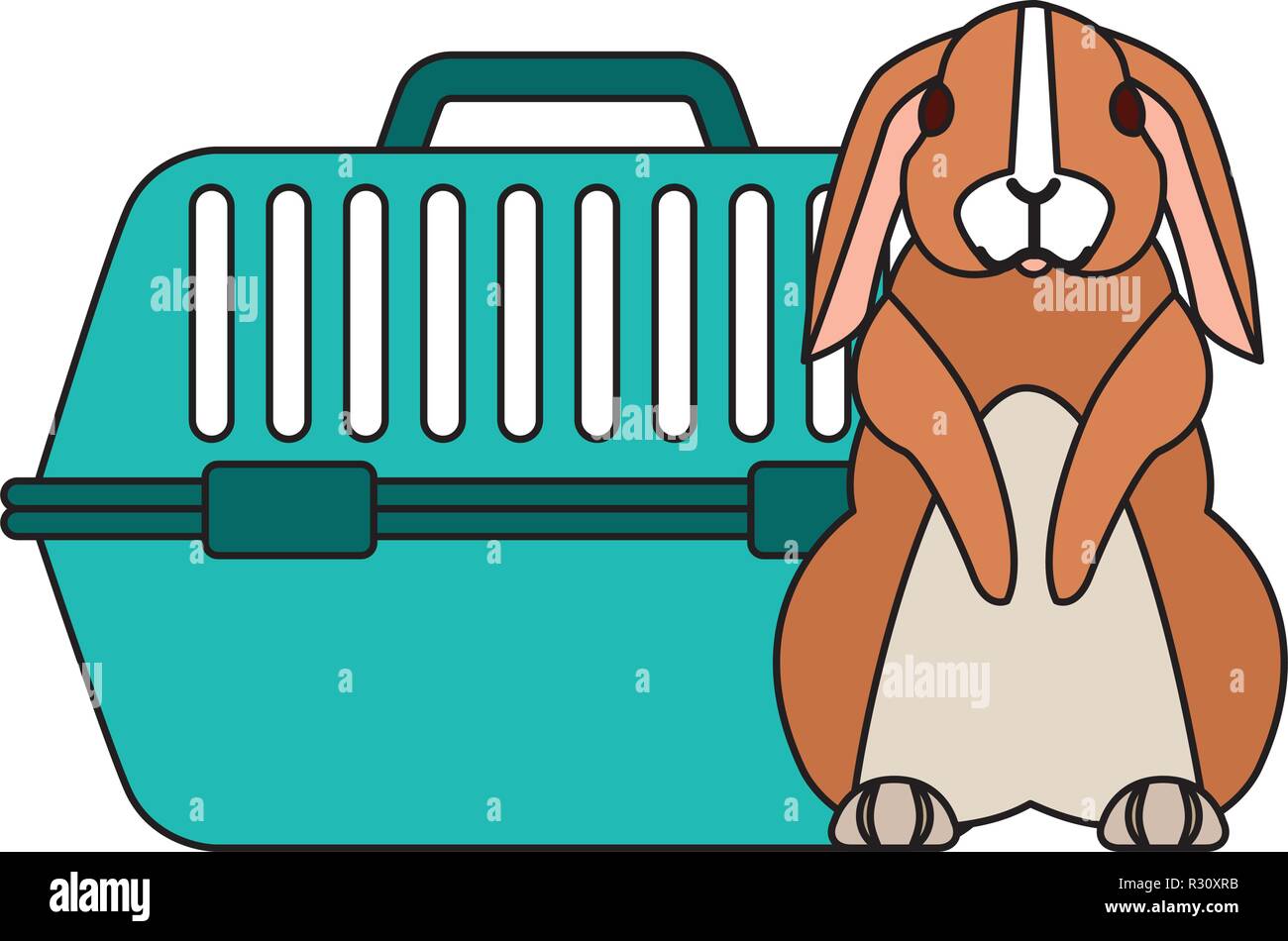 Cage Graphics Rabbit cute rabbit and pet cage vector illustration Stock Vector Image & Art ...