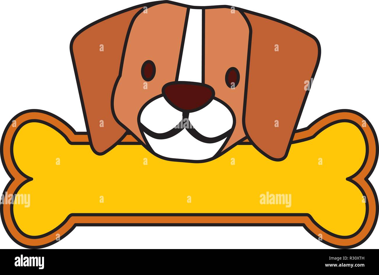 cute beagle dog and bone vector illustration Stock Vector Image & Art ...