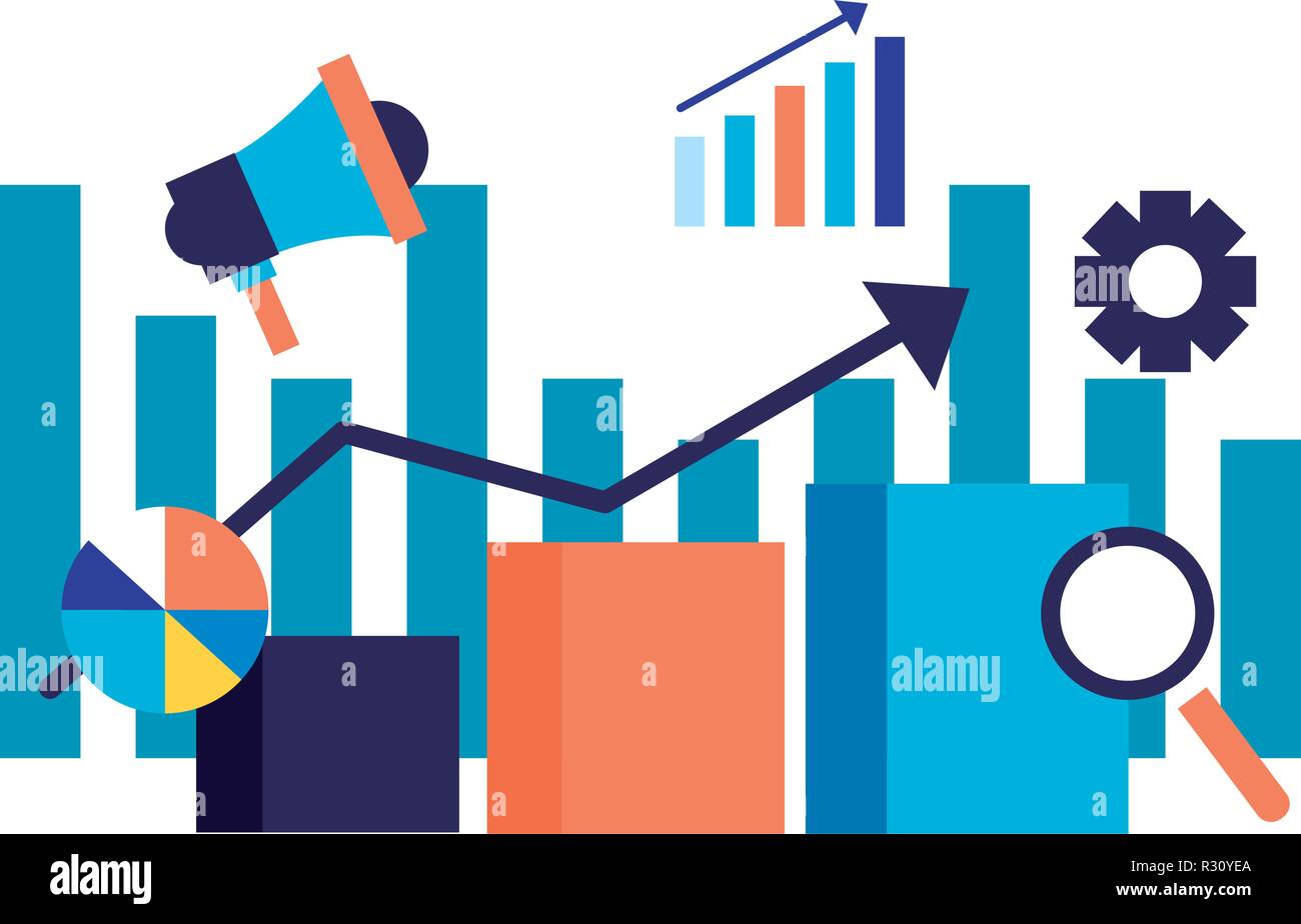 statistics chart speaker search engine optimization vector illustration ...