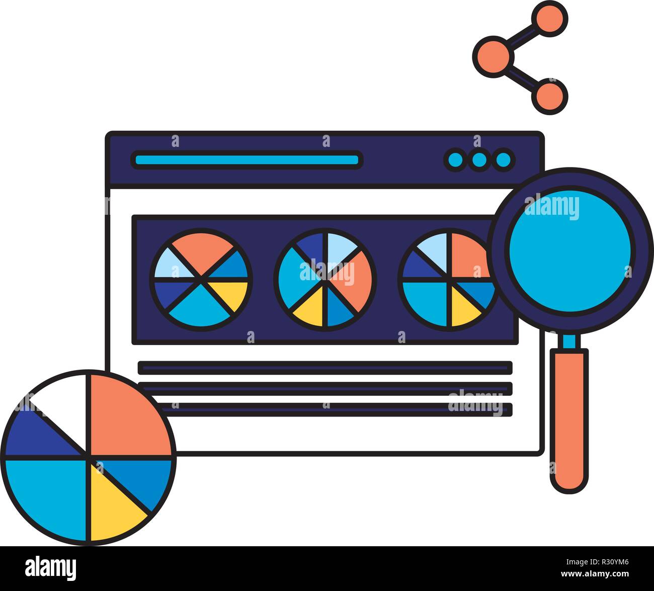 website share chart search engine optimization vector illustration ...