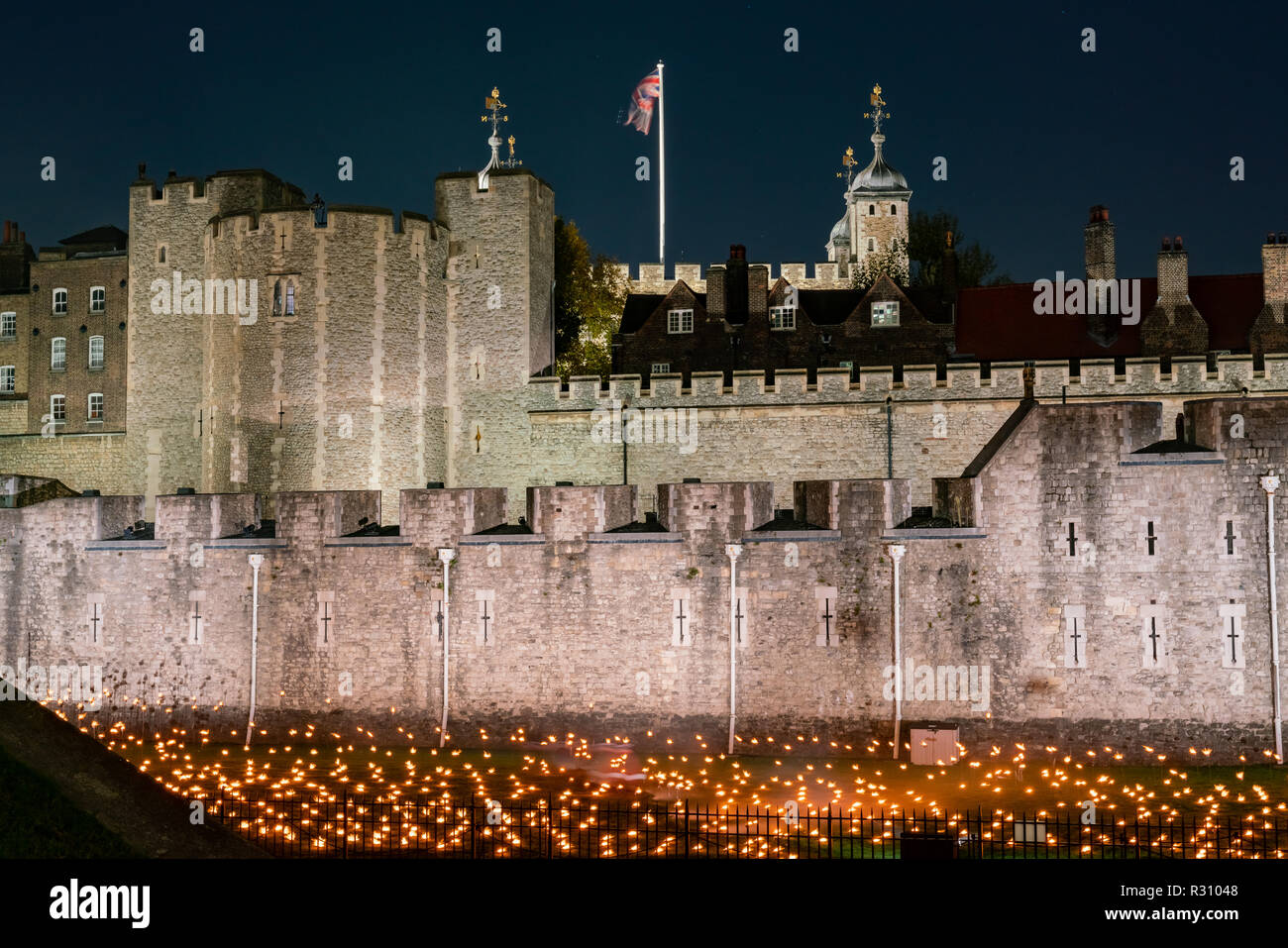 Special event Beyond the Deepening Shadow at Tower of London, United Kingdom Stock Photo