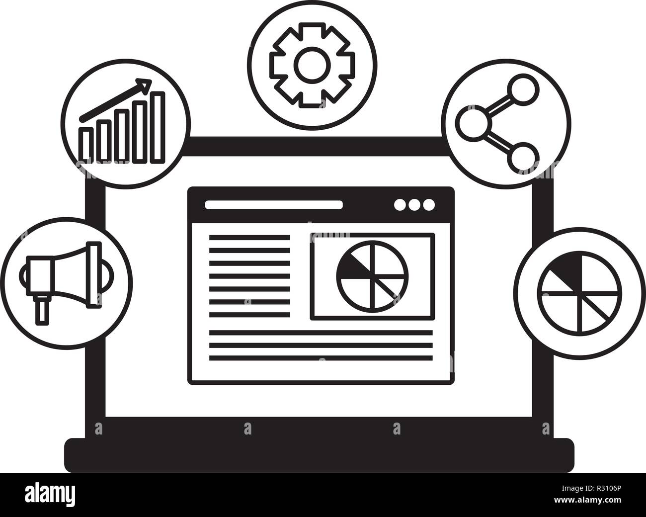 mobile marketing share graph search engine optimization vector ...