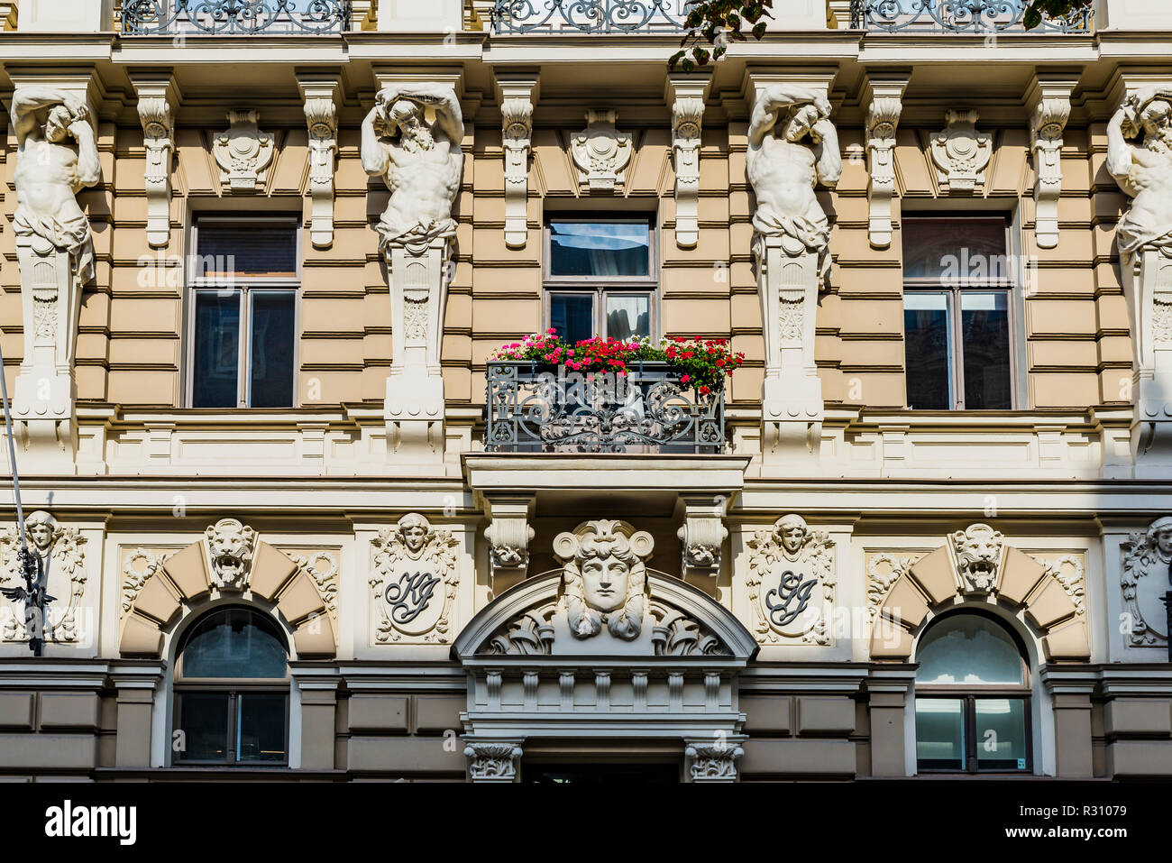 Art nouveau architecture in Riga Elizabetes iela 33 living house by