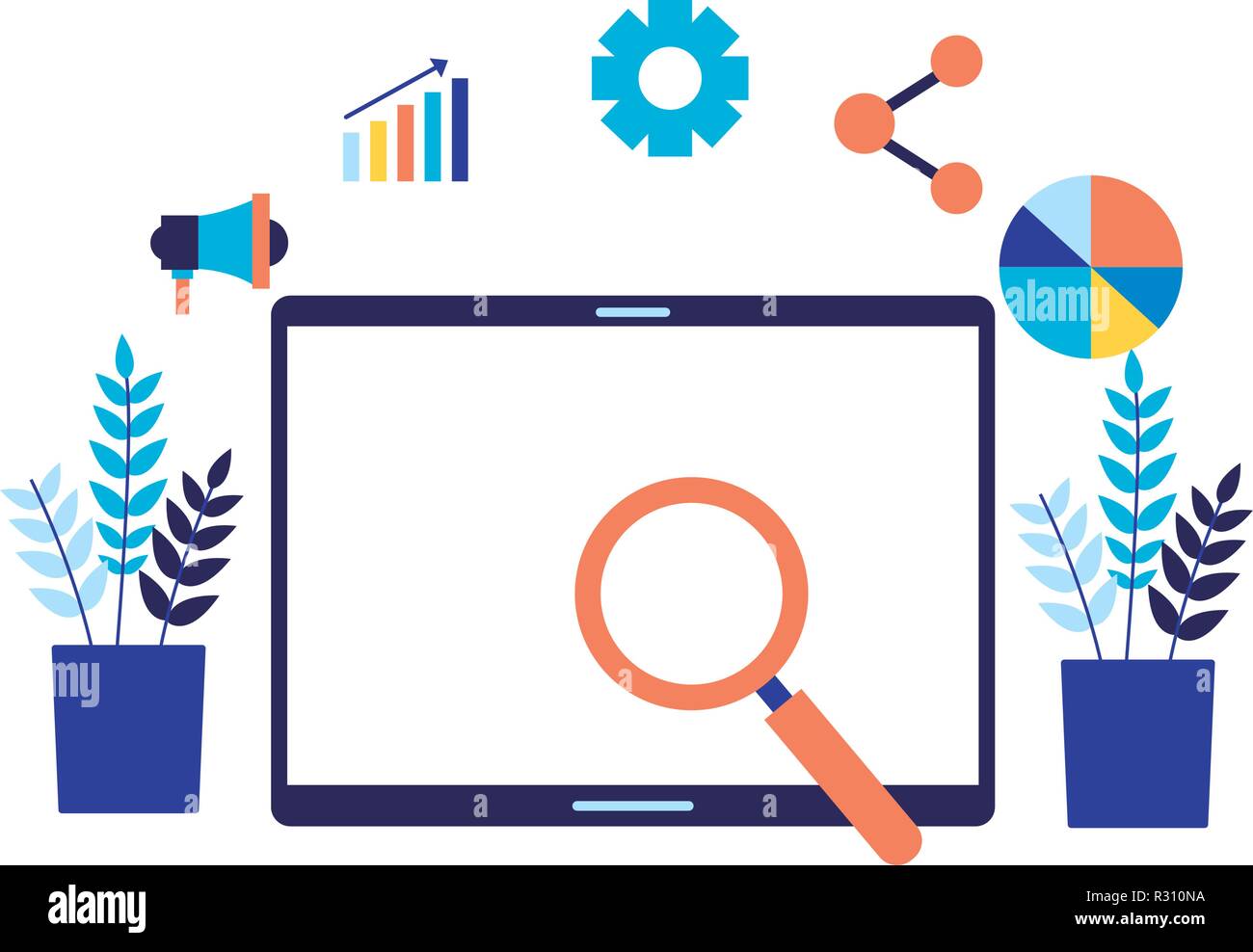 mobile analysis marketing diagram search engine optimization vector ...