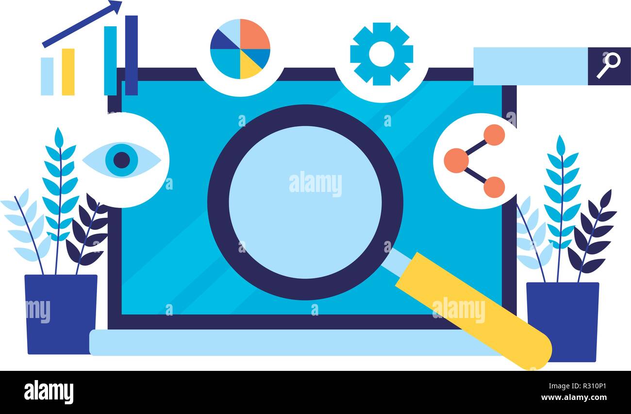 mobile analysis share search engine optimization vector illustration ...