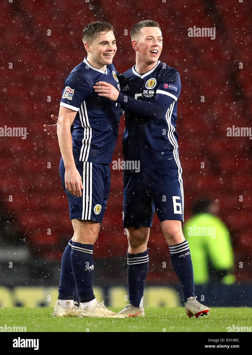 Callum Forrest Scotland's James Forrest (left) and Callum McGregor celebrate victory ...