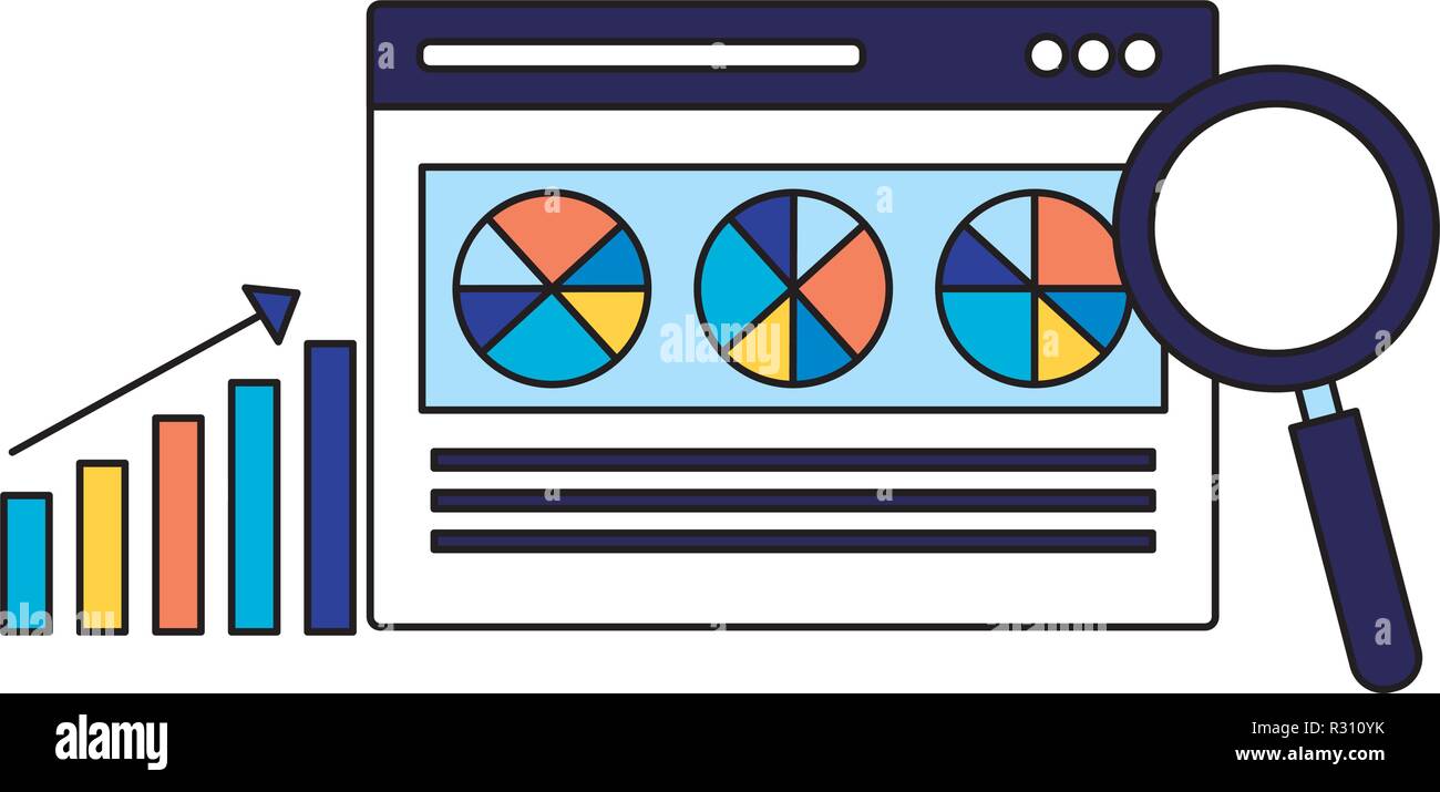 website analysis diagram search engine optimization vector illustration ...
