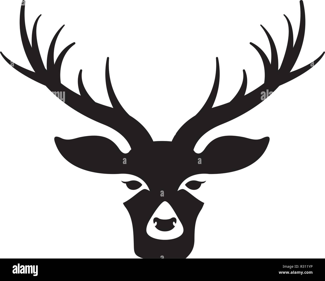 deer head on white background vector illustration Stock Vector Image ...