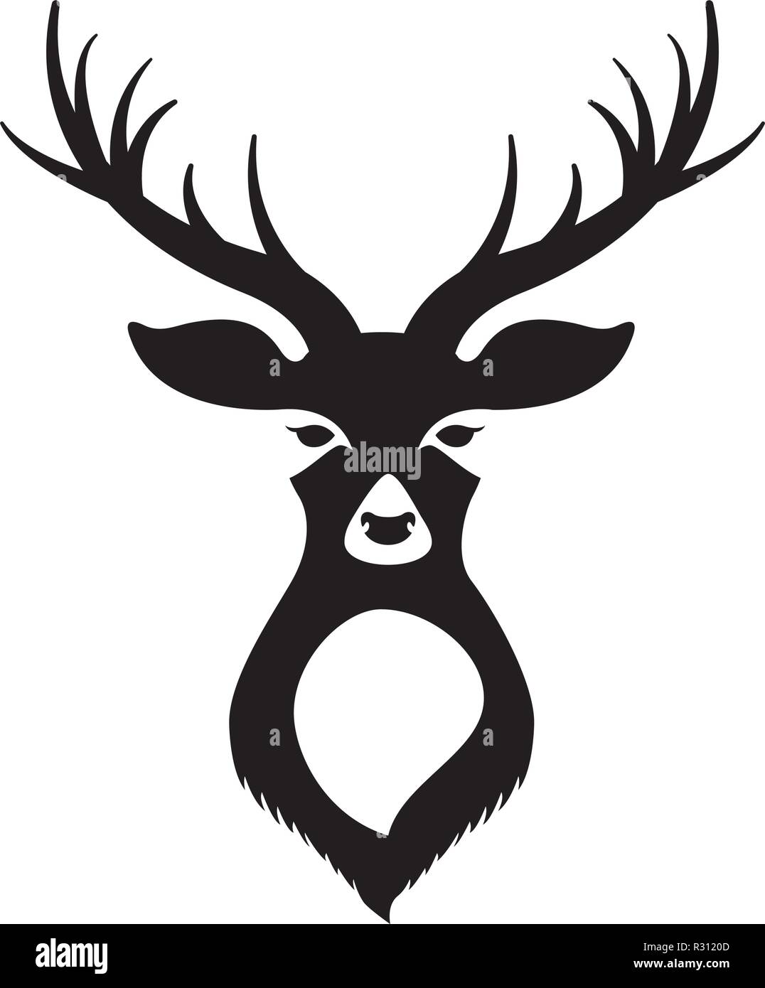 deer head on white background vector illustration Stock Vector Image ...