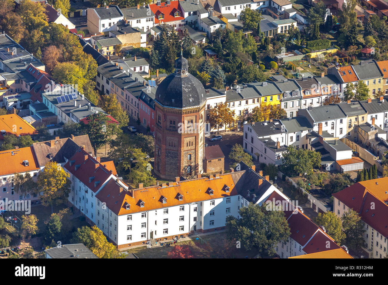 Aerial view, Schloss Bernburg, Schloßstraße, eastern bank of the Saale, Bernburg, Kreis Paderborn, Saxony-Anhalt, Germany, Europe ,, DEU, Europe, bird Stock Photo
