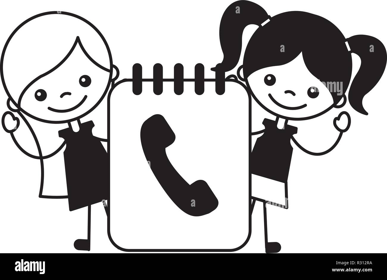 girls and phone book contacts vector illustration Stock Vector Image ...