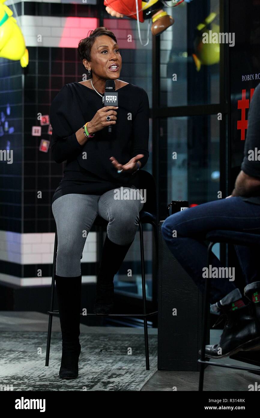 Robin Roberts inside for AOL Build Series Celebrity Candids - TUE, AOL