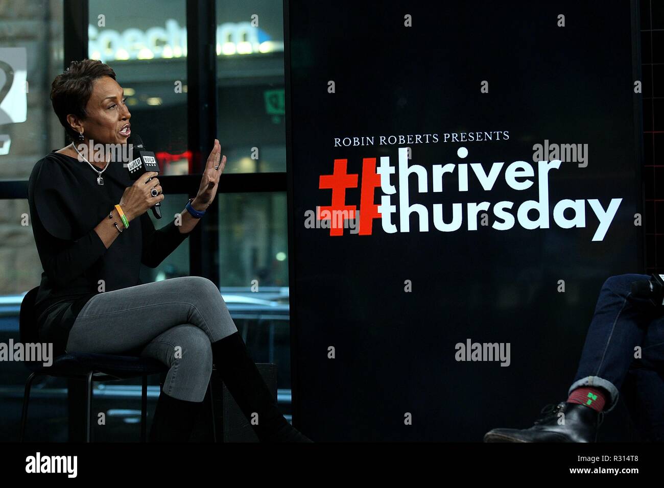 Robin Roberts inside for AOL Build Series Celebrity Candids - TUE, AOL