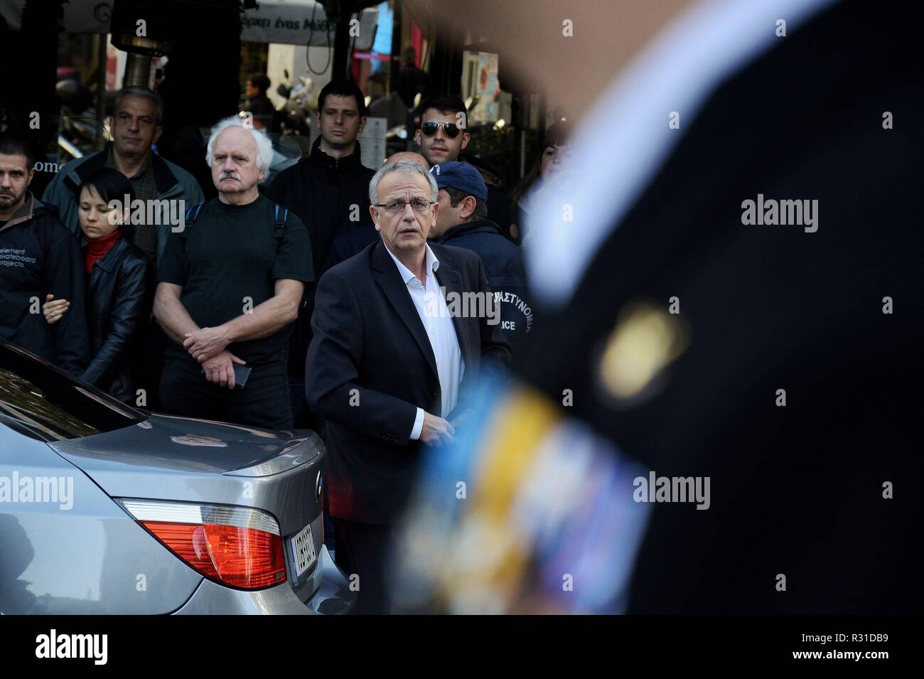 Athens, Greece. 21st Nov, 2018. Deputy Minister of Defense Panagiotis Rigas seen arriving at the Cathedral of Athens during the Anniversary Day of Greek Armed Forces. Credit: Giorgos Zachos/SOPA Images/ZUMA Wire/Alamy Live News Stock Photo