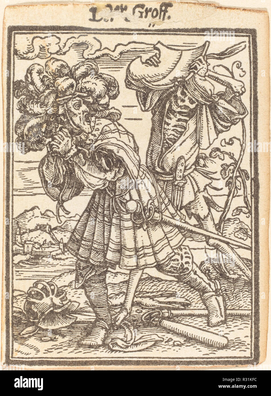Count. Medium: woodcut. Museum: National Gallery of Art, Washington DC. Author: Hans Holbein the Younger. Stock Photo