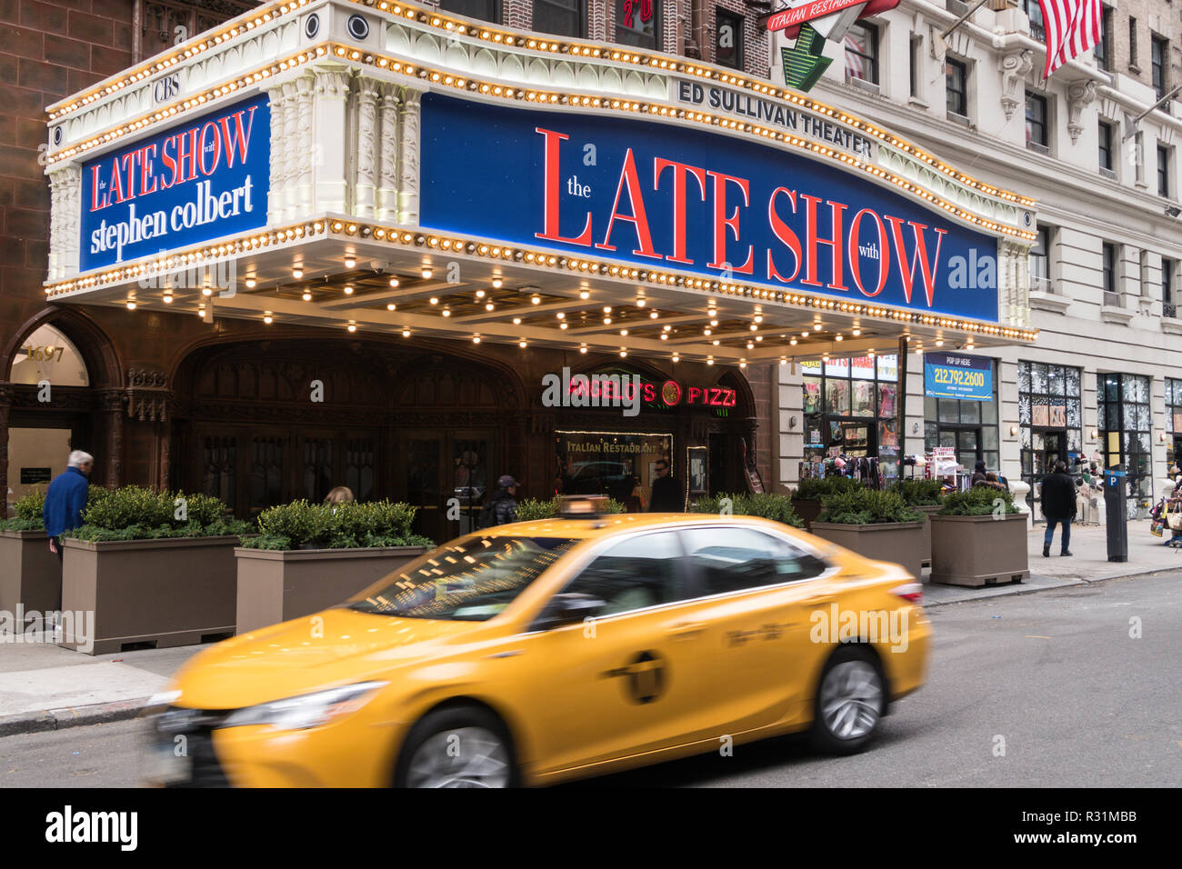 CBS Late Show Marquee at the Ed Sullivan Theater, NYC Stock Photo