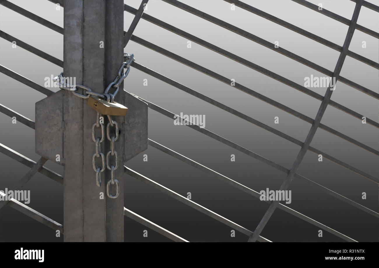 metal lattice door Stock Photo