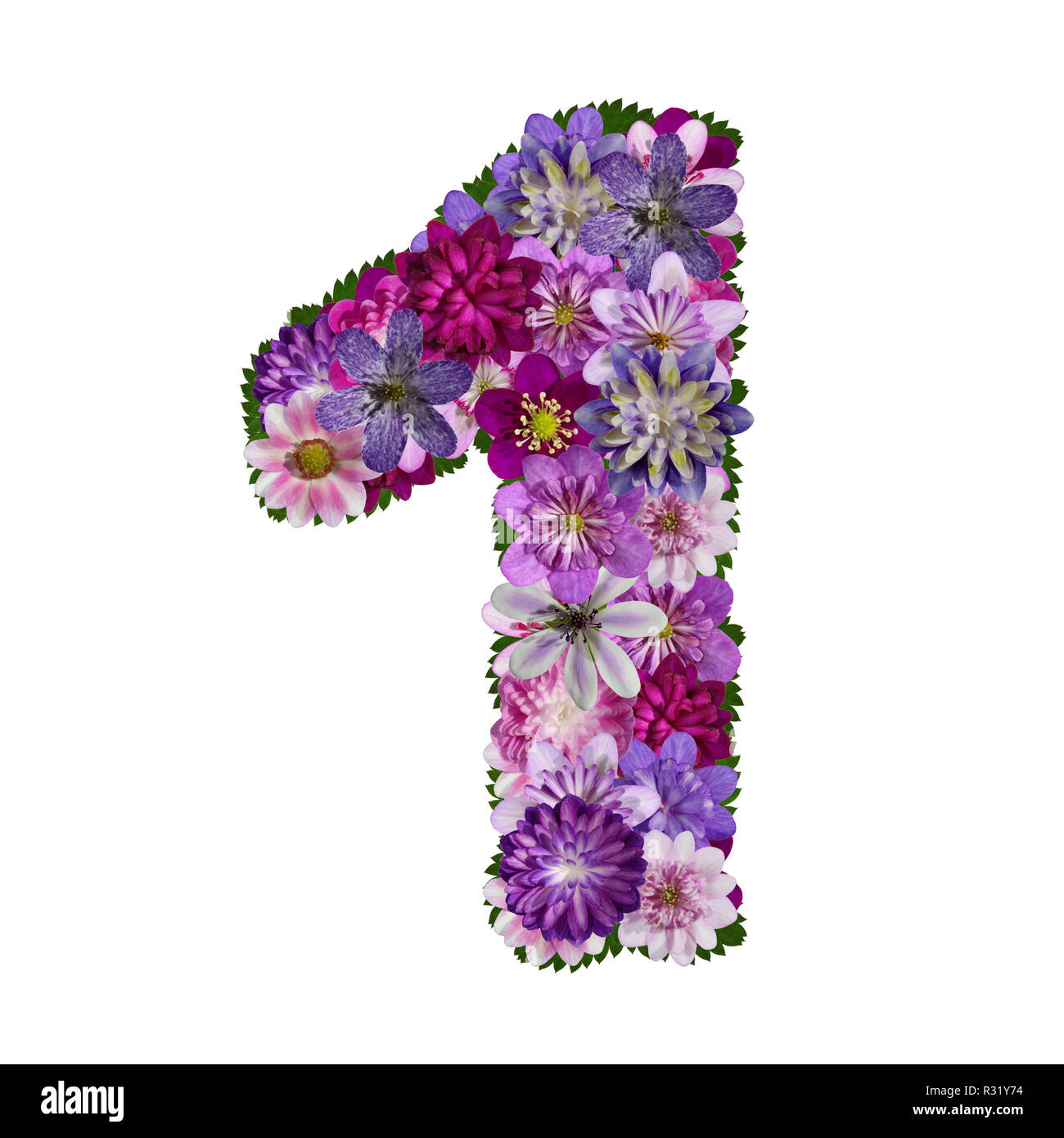 flowers alphabet number 1 Stock Photo - Alamy
