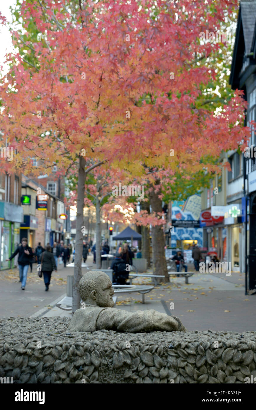 Autumn on High Road, Beeston, Nottingham, with Beeman Stock Photo
