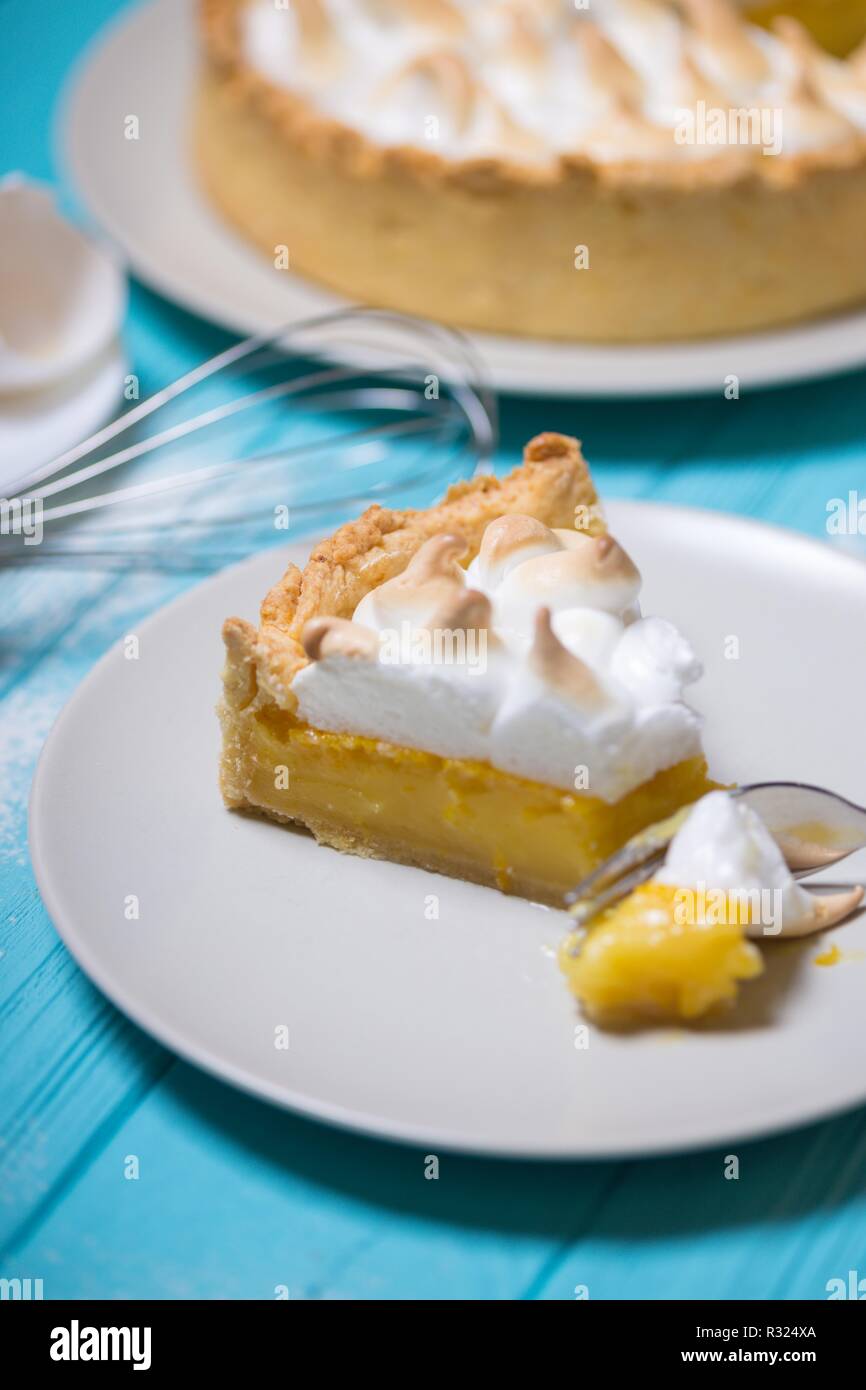 cooking dessert delicious lemon tarts and classic meringue topping on
