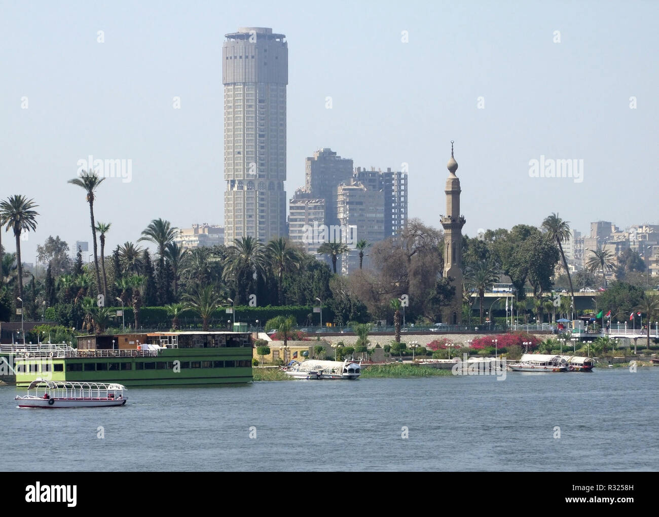 nile scenery in cairo Stock Photo