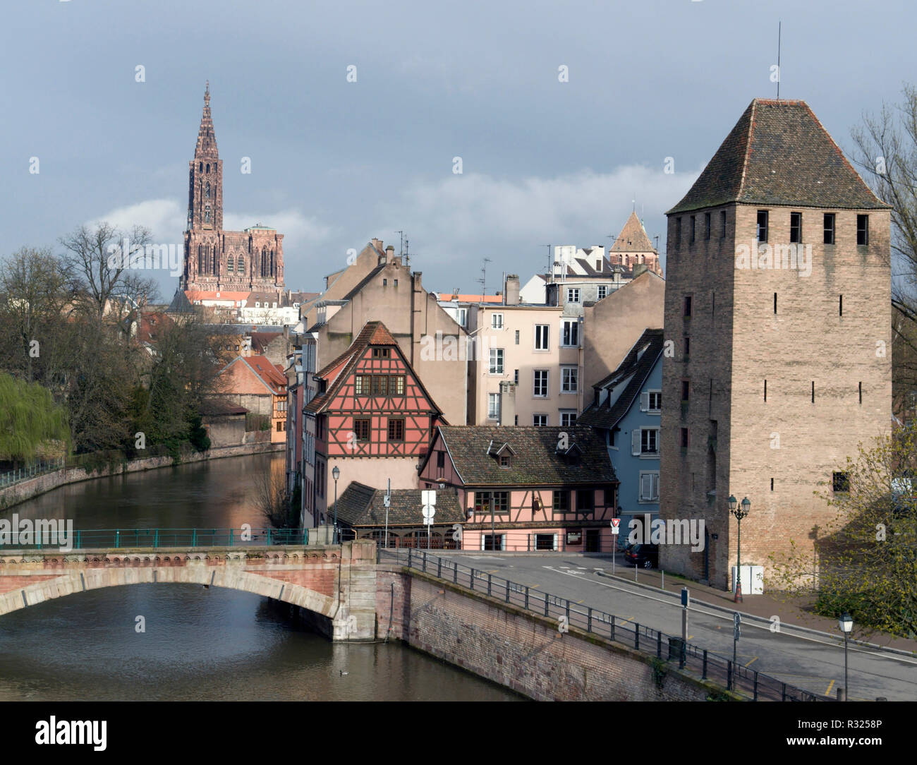 strasbourg scenery with cathedral Stock Photo