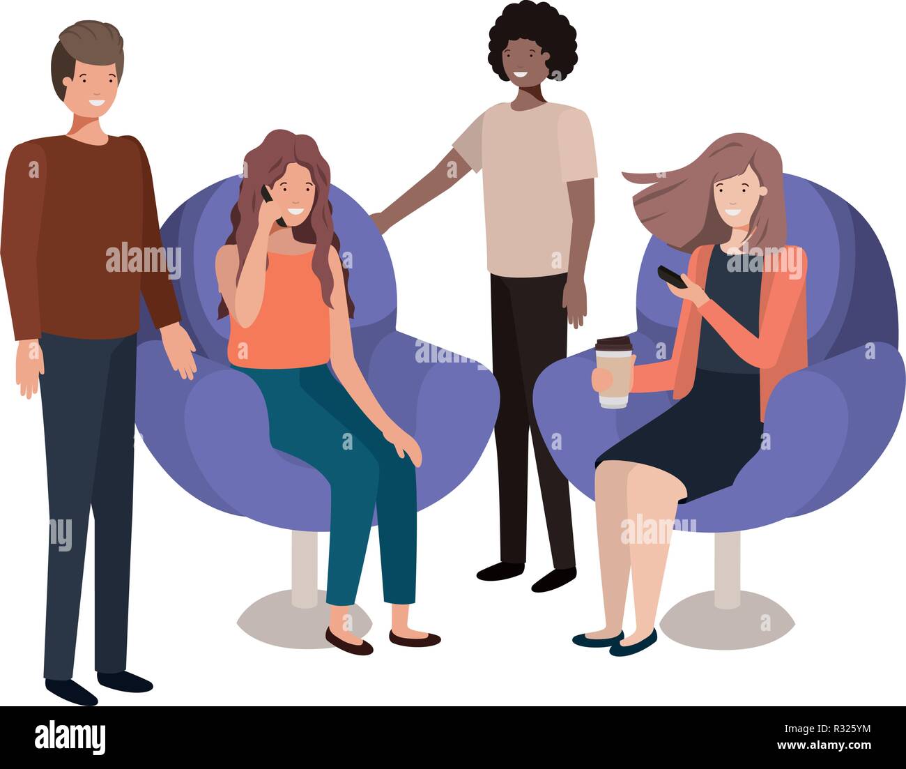 group of people using smartphone Stock Vector Image & Art - Alamy