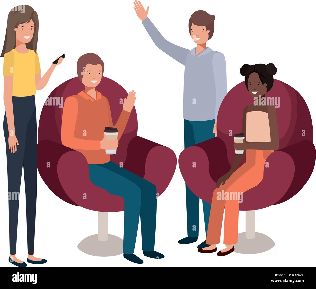 group of people using smartphone Stock Vector Image & Art - Alamy