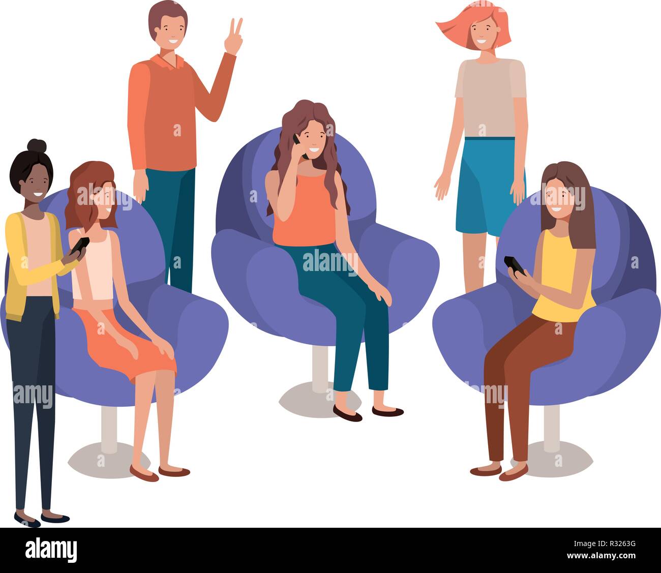 group of people using smartphone Stock Vector Image & Art - Alamy