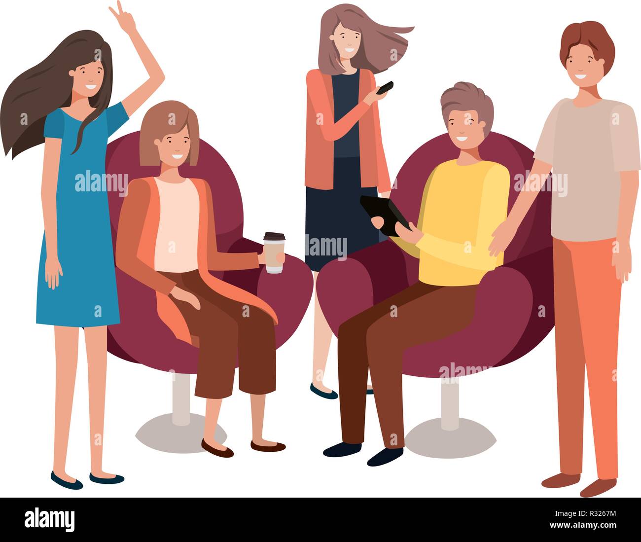 group of people using smartphone Stock Vector Image & Art - Alamy