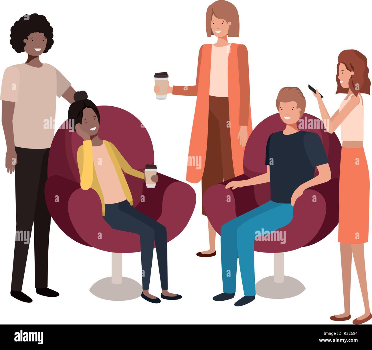 group of people using smartphone Stock Vector Image & Art - Alamy