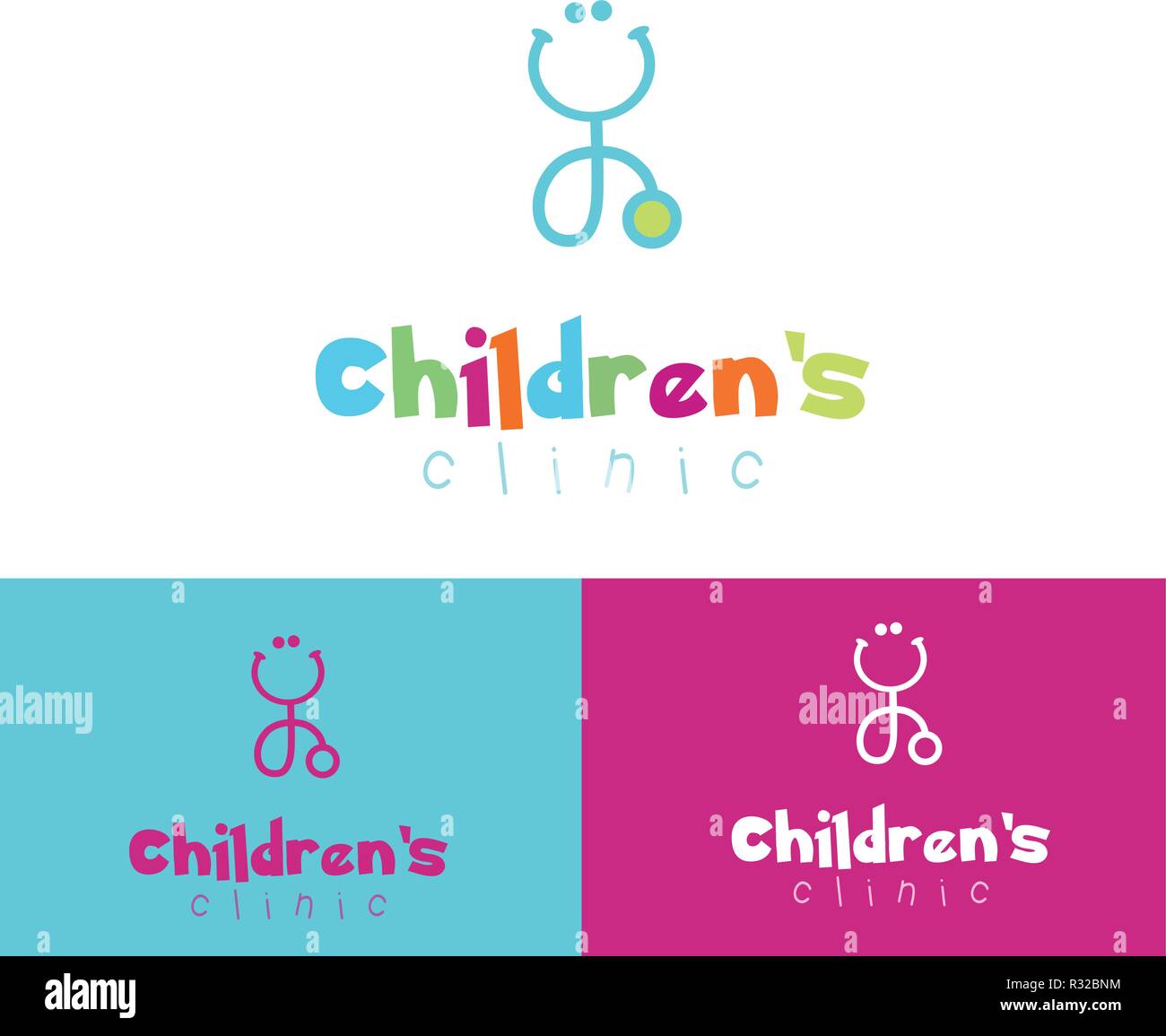Cute Colorful Smiling Stethoscope For Pediatrician Children's Clinic Stock  Vector Image & Art - Alamy