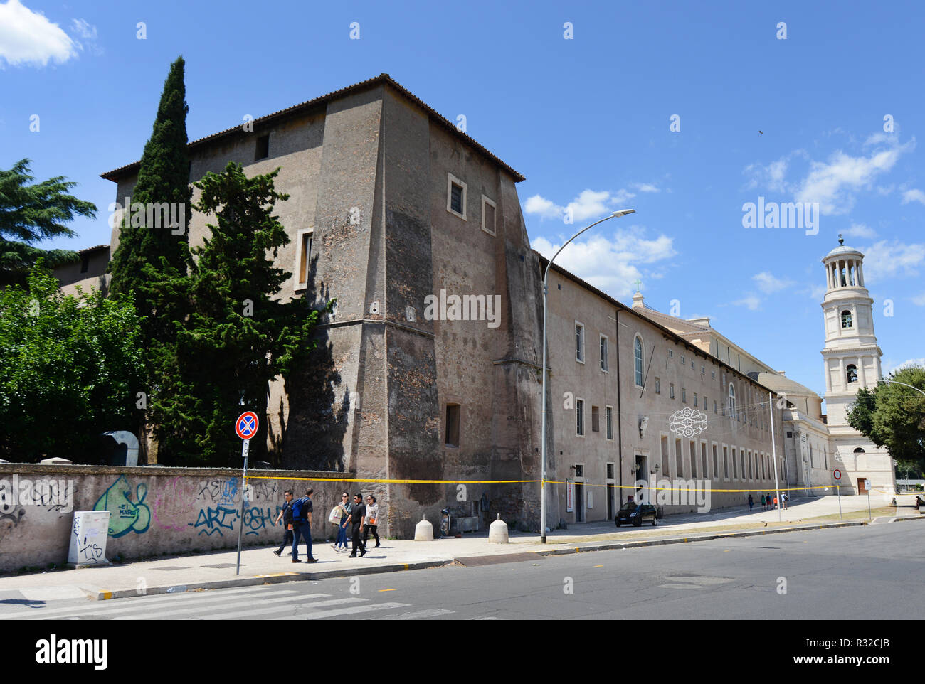 Abbey of St. Paul Outside the Walls in Rome. Stock Photo