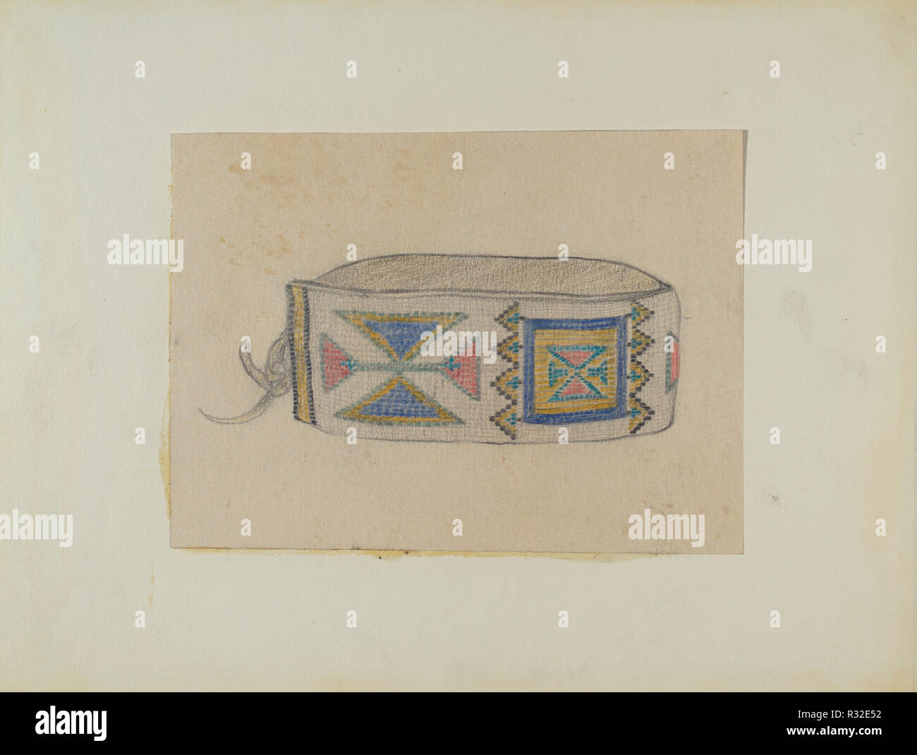 Armband. Dated: 1935/1942. Dimensions: overall: 18.1 x 13.1 cm (7 1/8 x 5 3/16 in.). Medium: colored pencil and graphite on paper. Museum: National Gallery of Art, Washington DC. Author: George B. Wally. Stock Photo