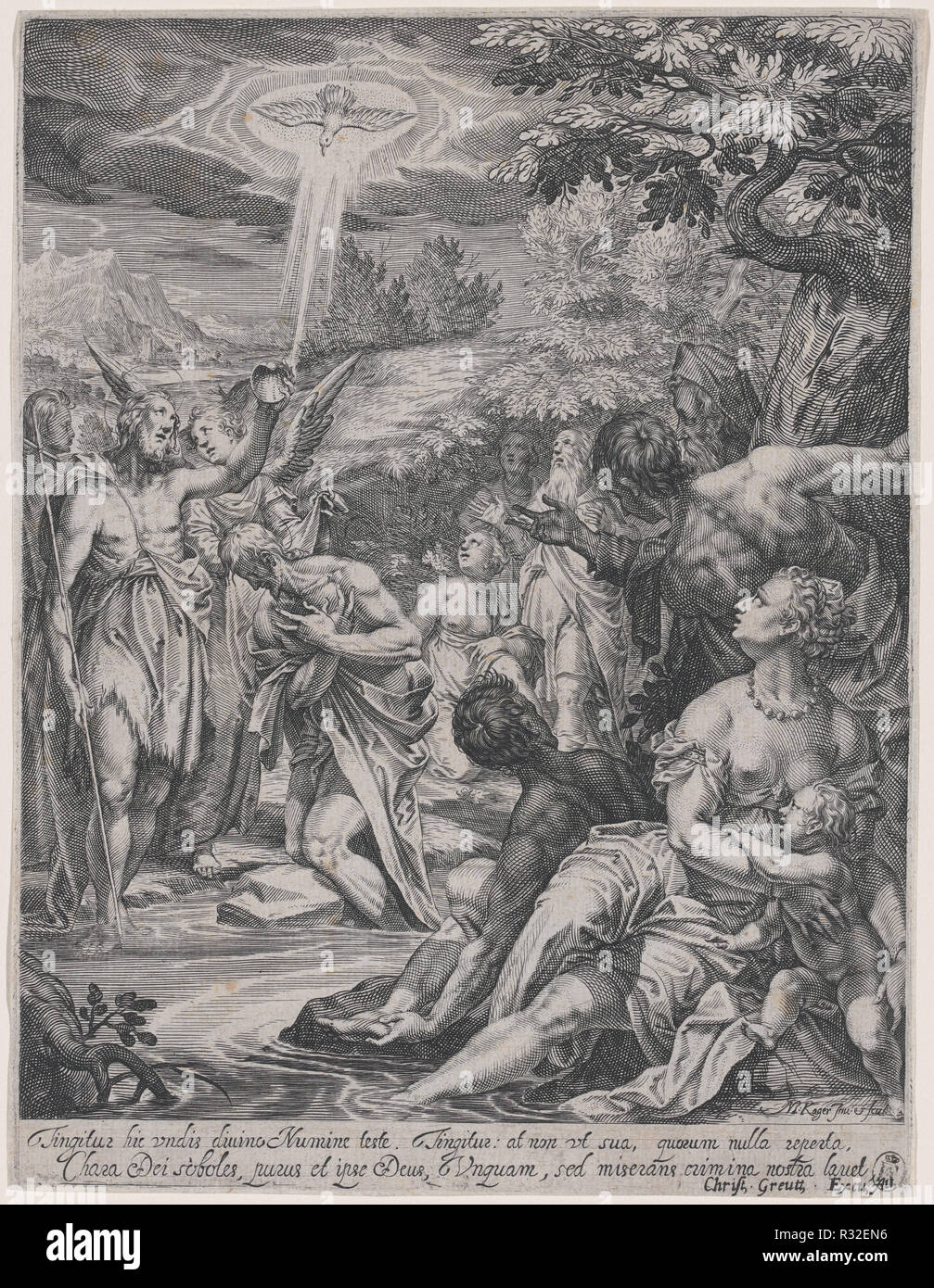The Baptism of Christ. Dated: c. 1610?. Dimensions: plate: 21.4 × 16.4 ...